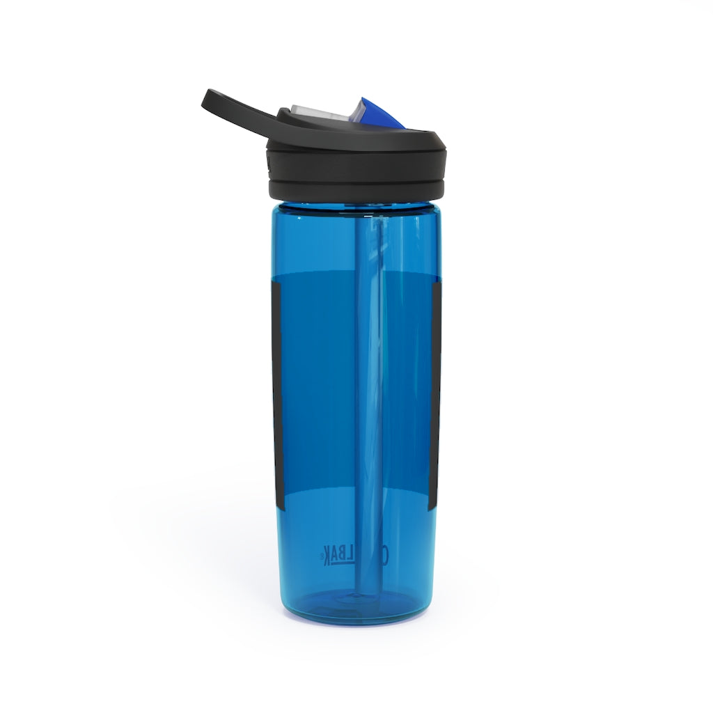 Rocks CamelBak Eddy® Water Bottle in 20oz and 25oz sizes, showcasing its durable Tritan™ material and spill-proof design.